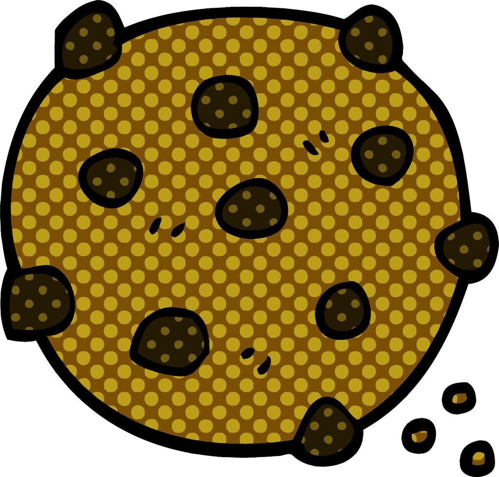 cartoon doodle chocolate chip cookie vector