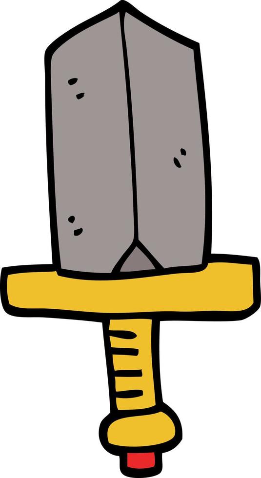 cartoon doodle jeweled dagger vector