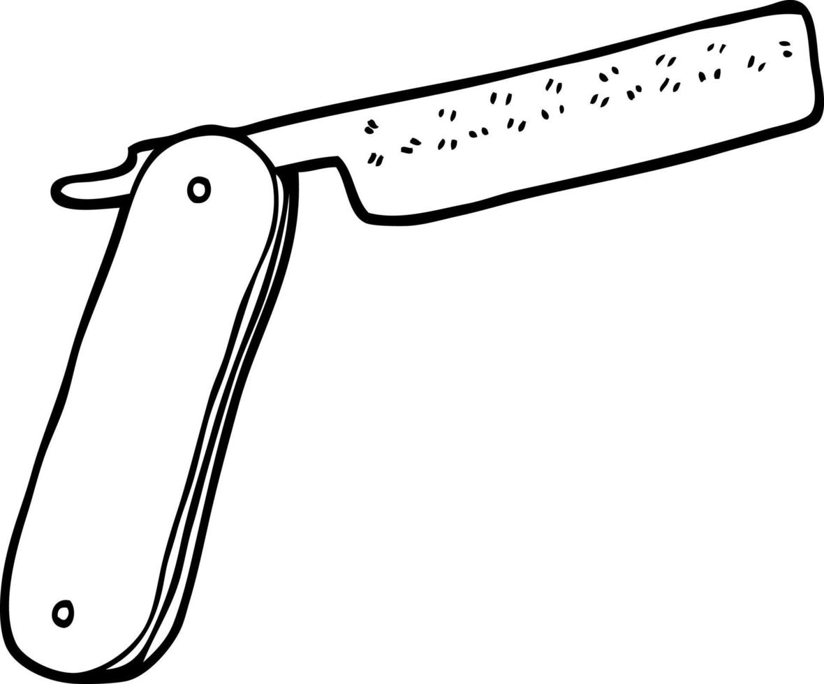 line drawing cartoon cut throat razor vector