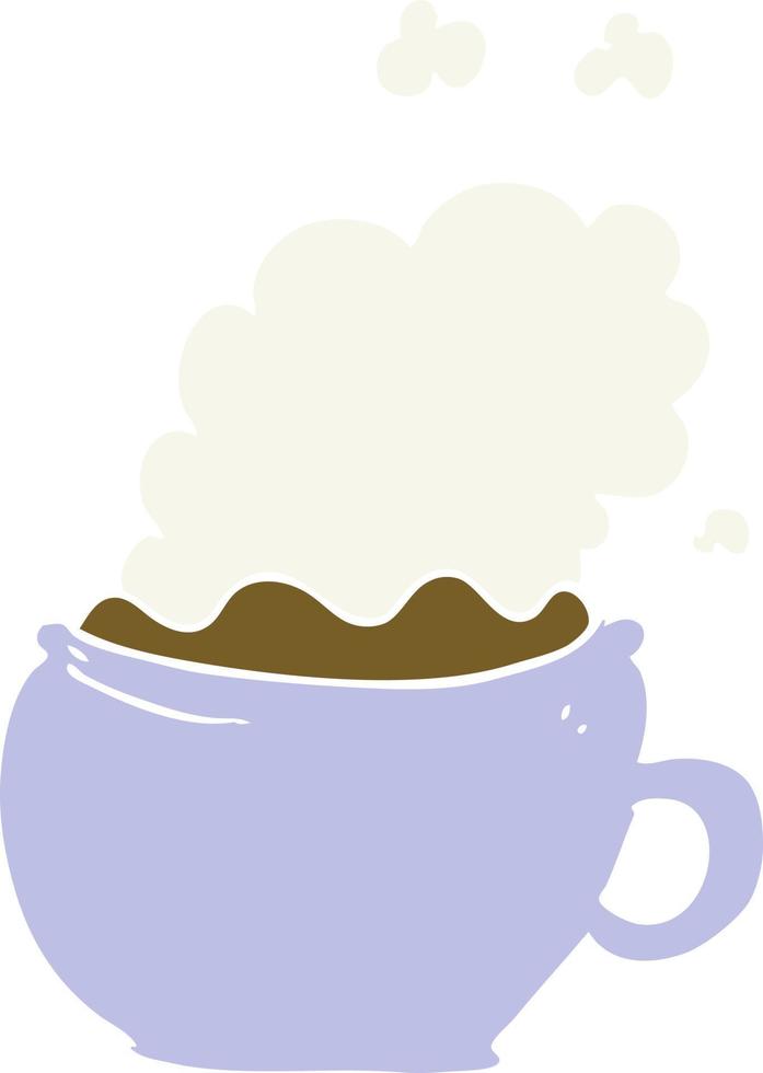 flat color style cartoon hot cup of coffee vector
