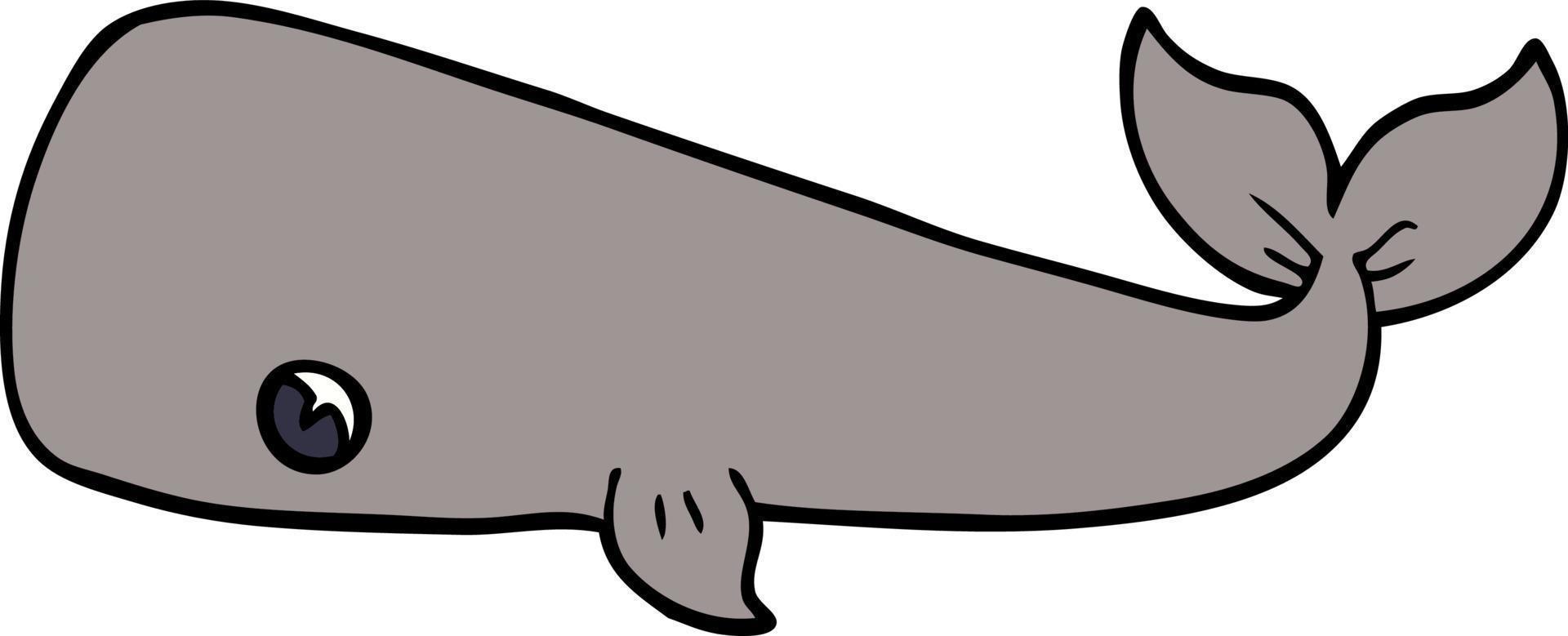 cartoon doodle whale vector
