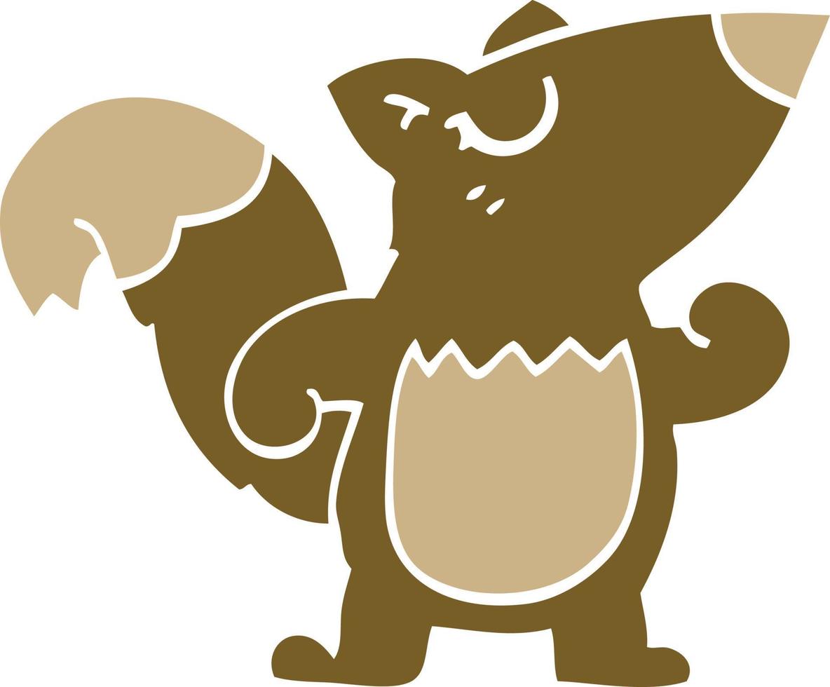 cartoon doodle confident squirrel vector