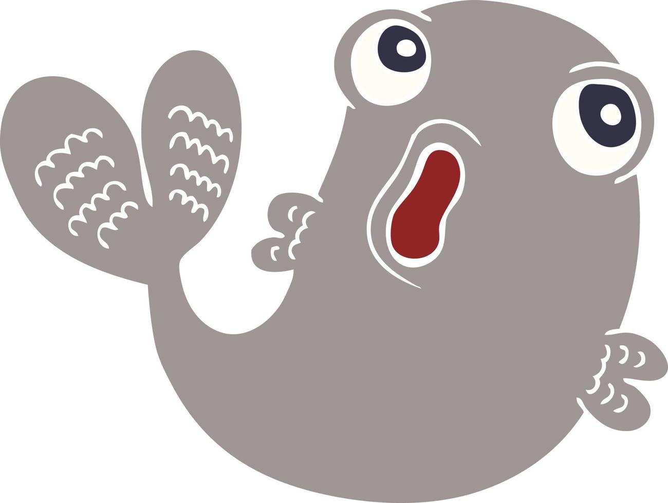 cartoon doodle of a fish vector