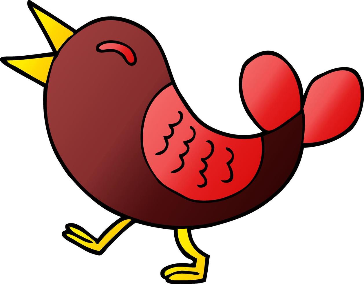 cartoon doodle red bird vector