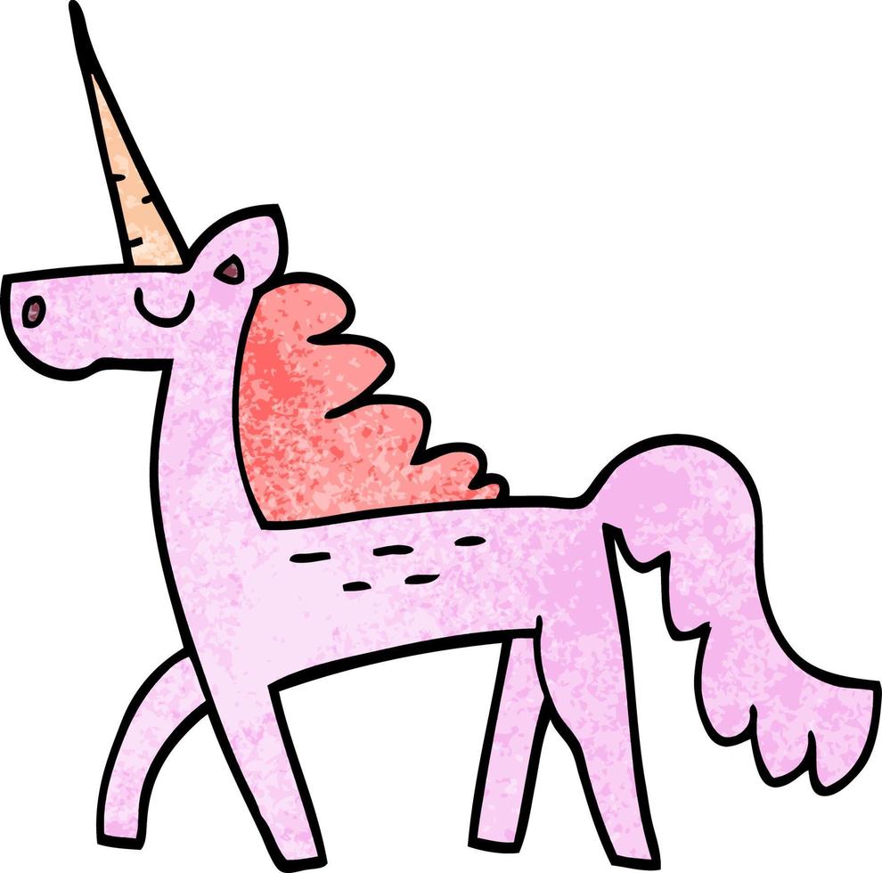 cartoon doodle magical unicorn vector