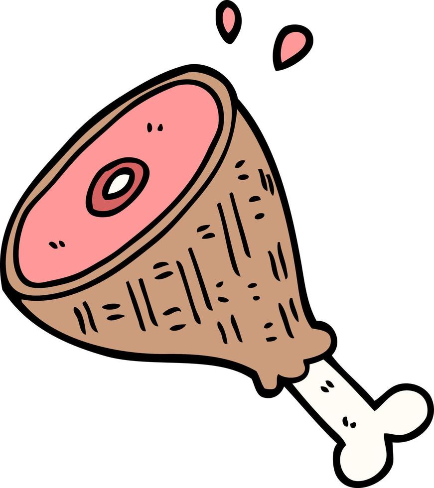 cartoon doodle cooked meat vector