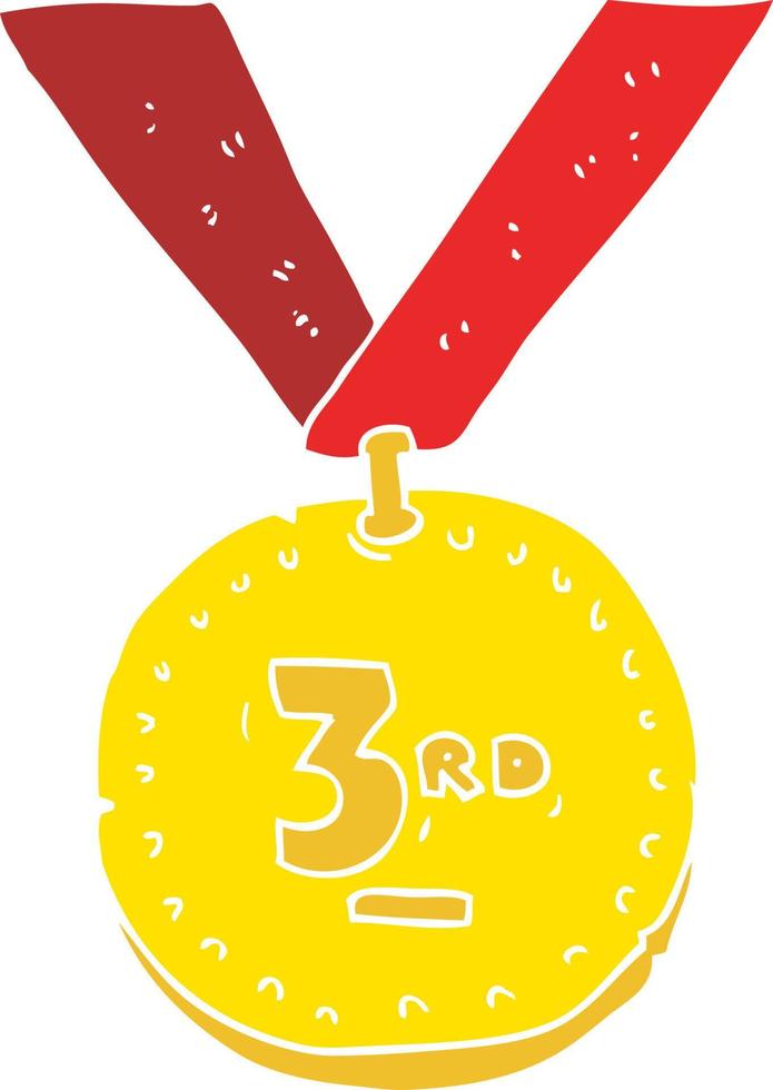 flat color illustration of a cartoon sports medal vector