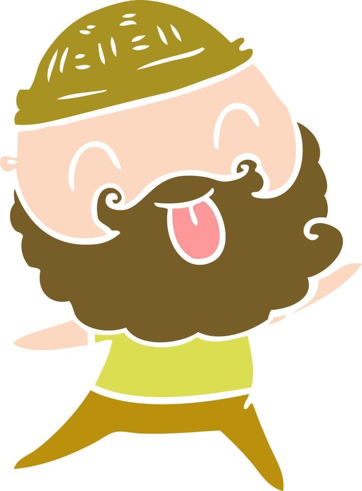 hombre con barba sacando la lengua vector