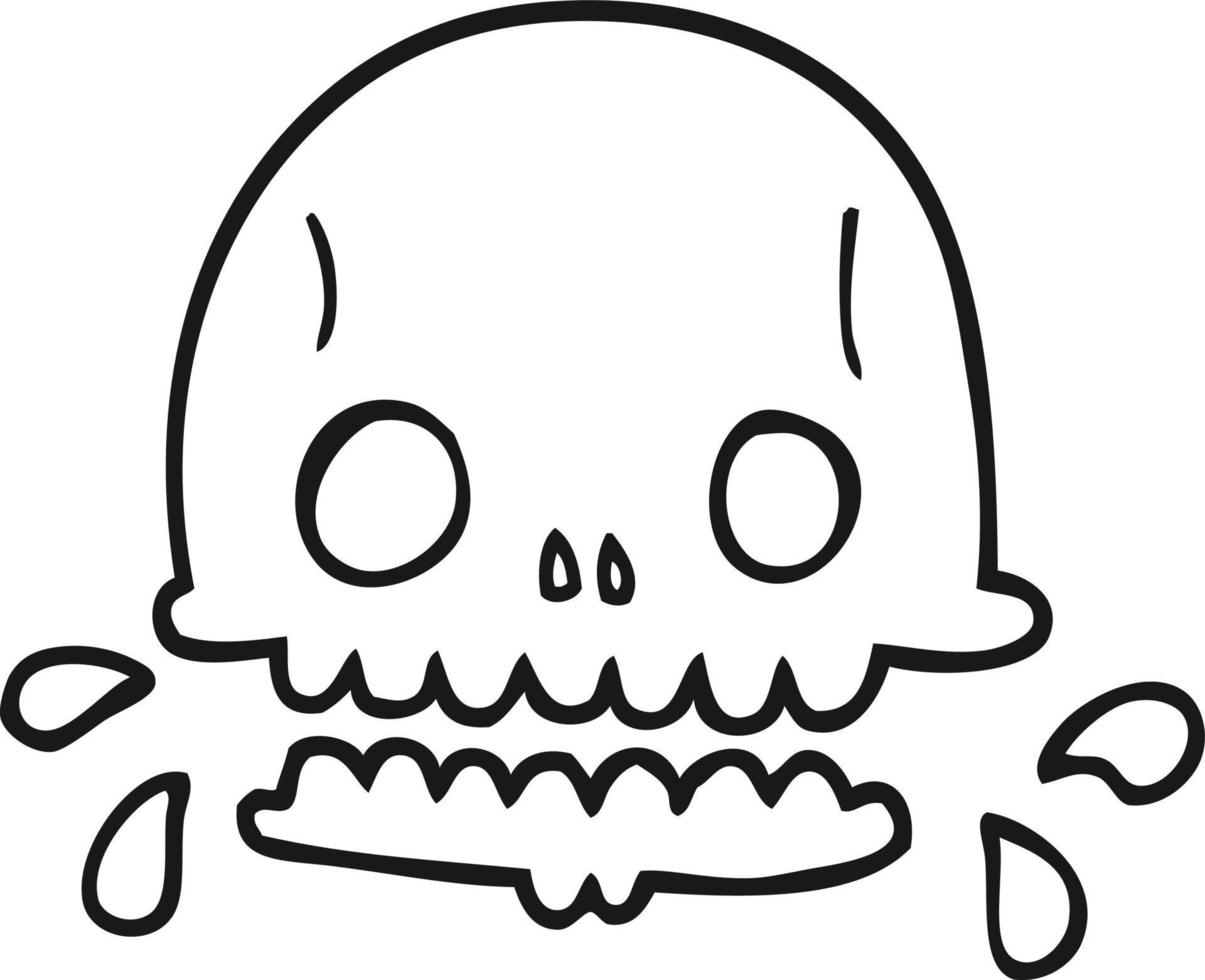 cartoon spooky skull vector