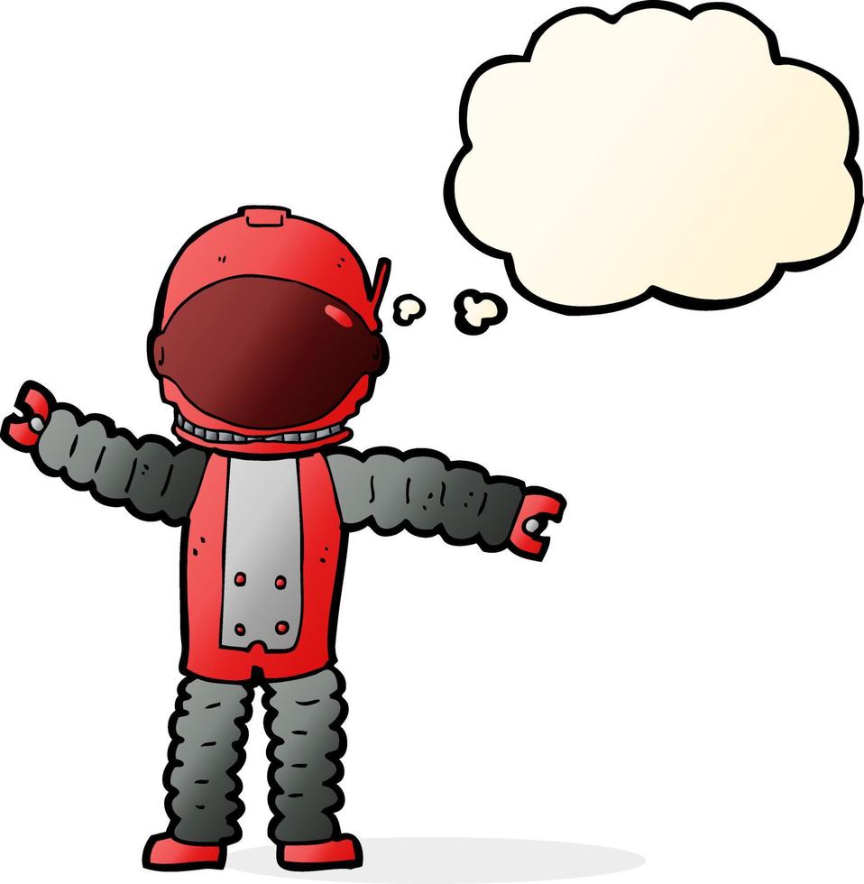 cartoon astronaut with thought bubble vector