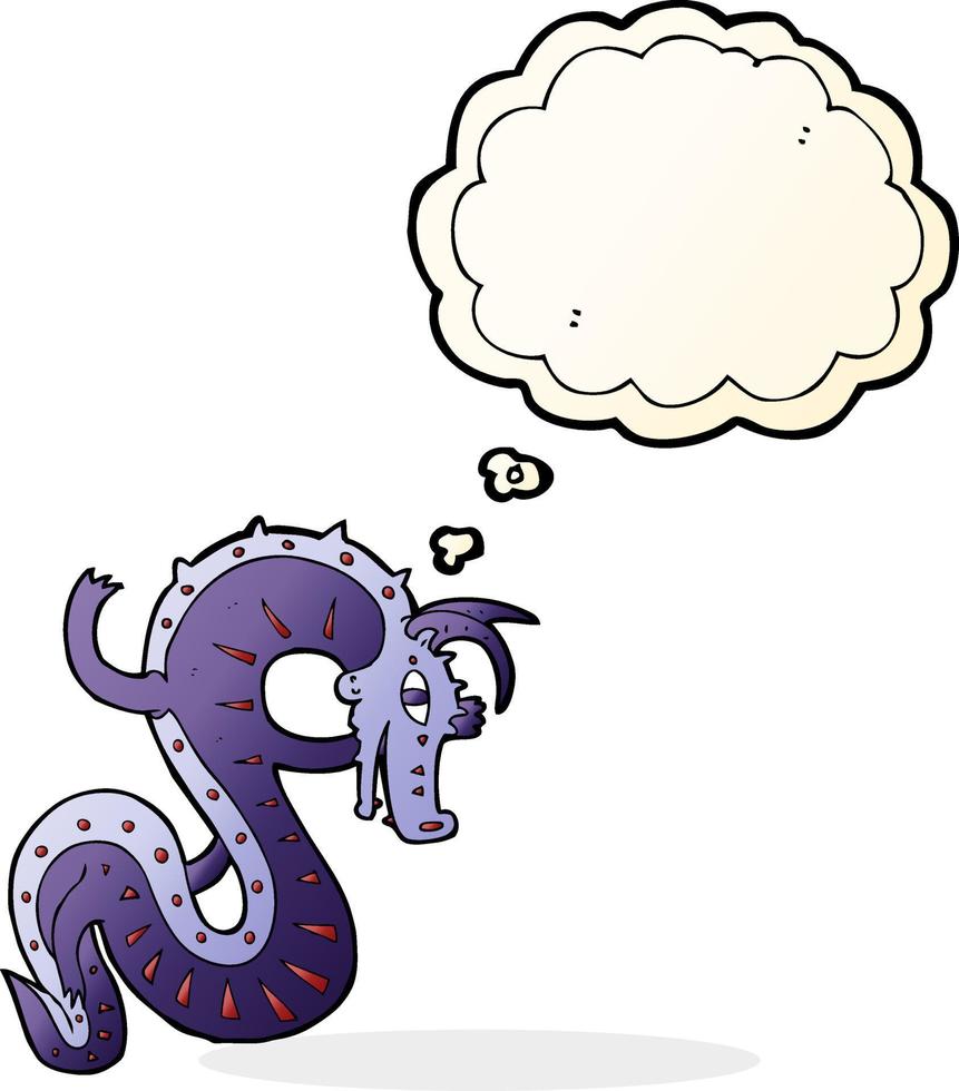 saxon dragon cartoon with thought bubble vector