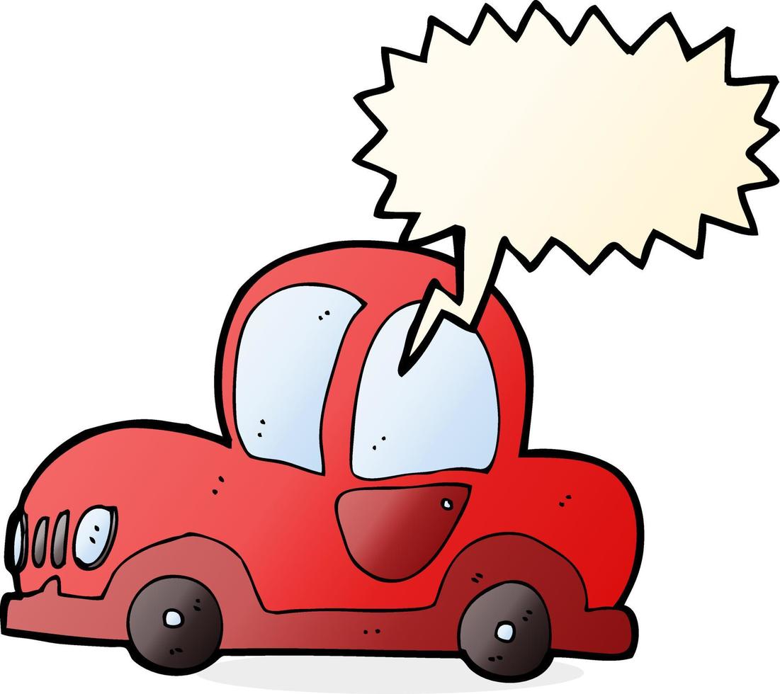 cartoon car with speech bubble vector