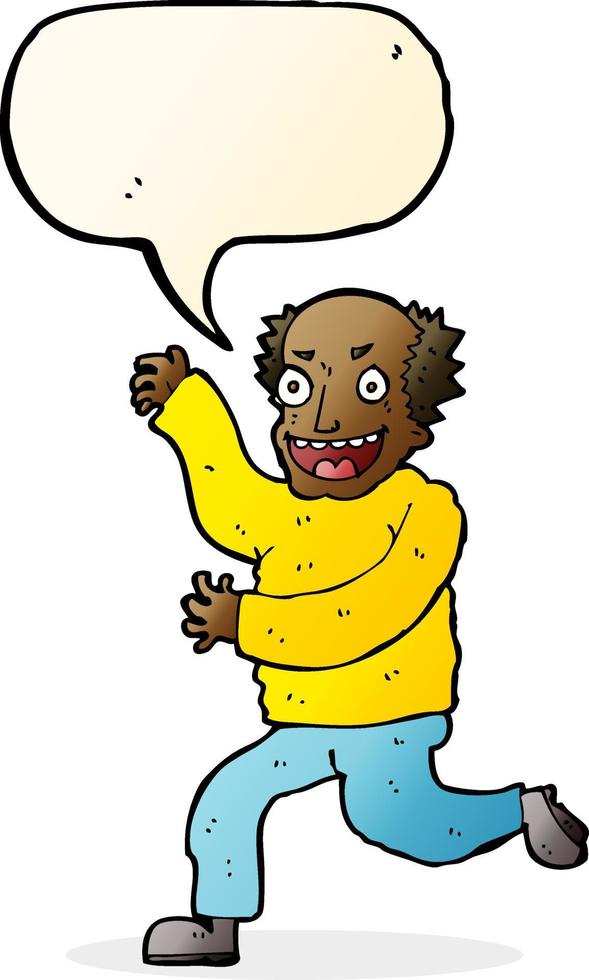 cartoon evil old man with speech bubble vector