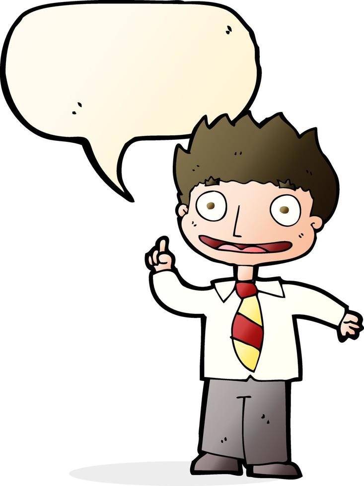 cartoon man with idea with speech bubble vector