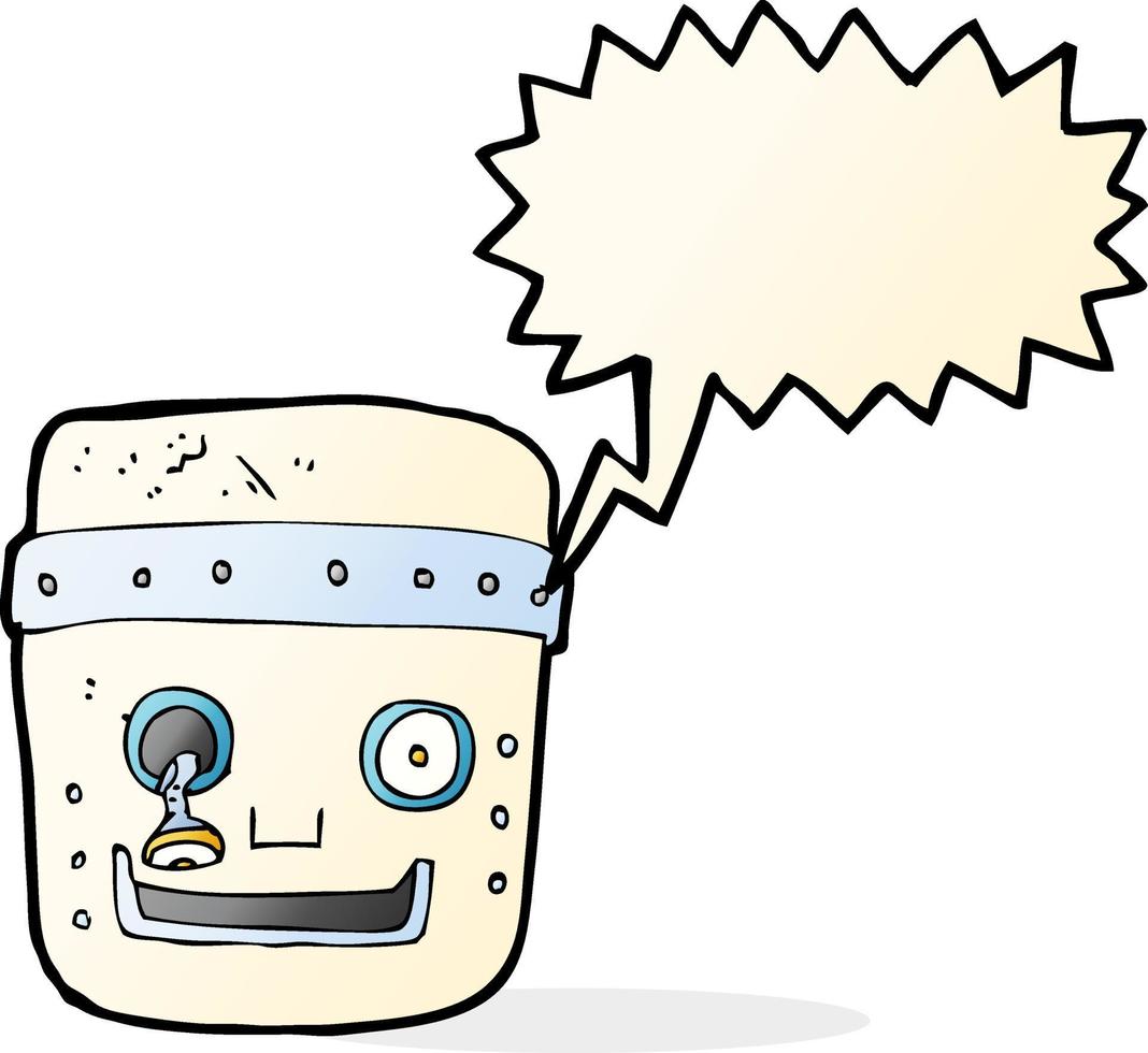 cartoon robot head with speech bubble vector