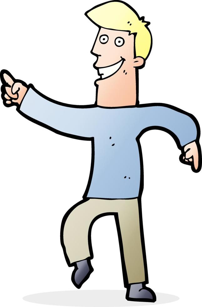 cartoon grinning man vector