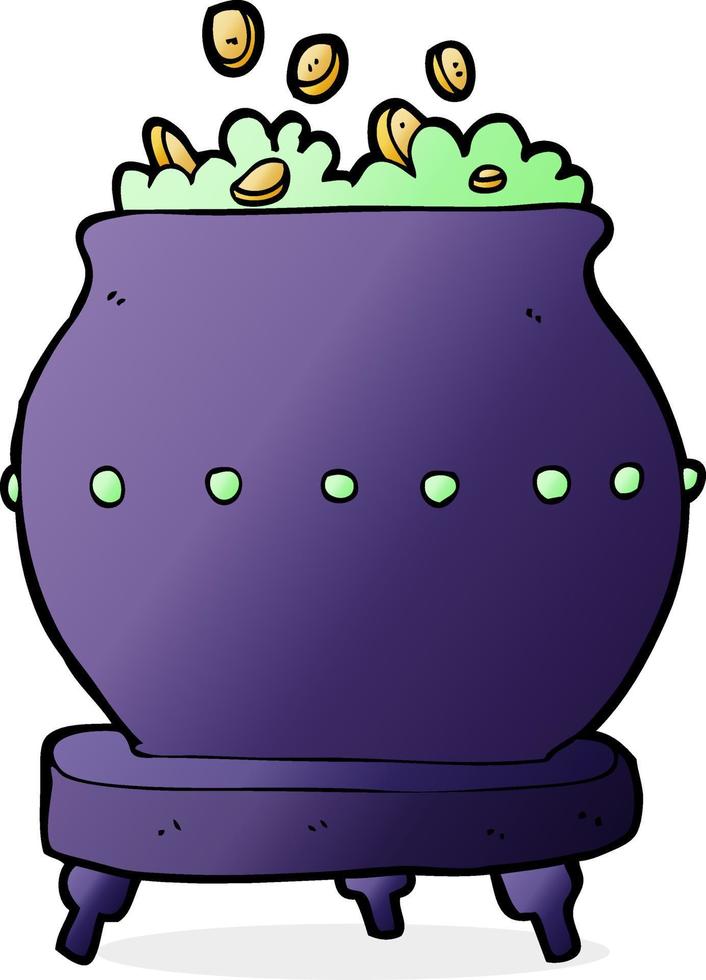 cartoon halloween pot vector