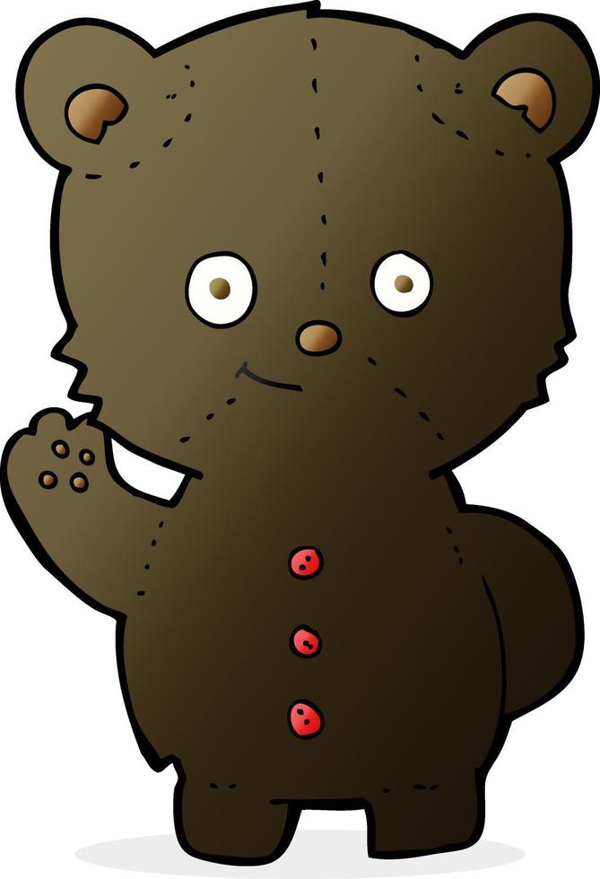 cartoon black bear cub vector