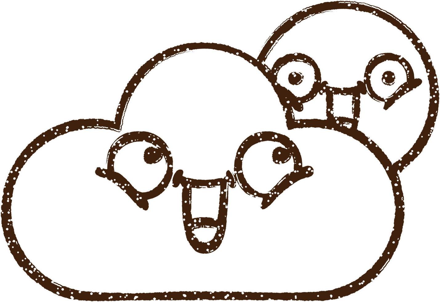 Drifting Cloud Charcoal Drawing vector