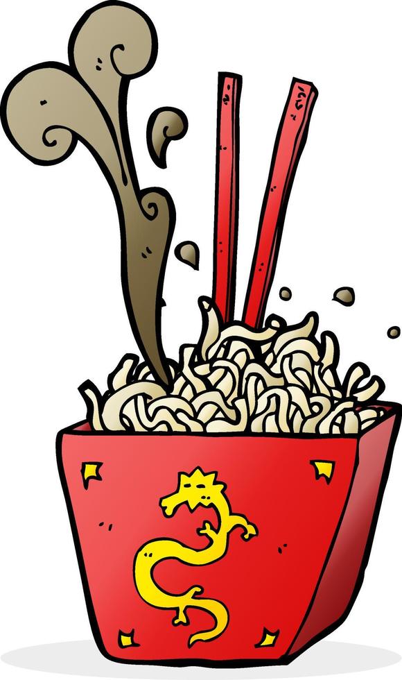 cartoon noodles in box vector