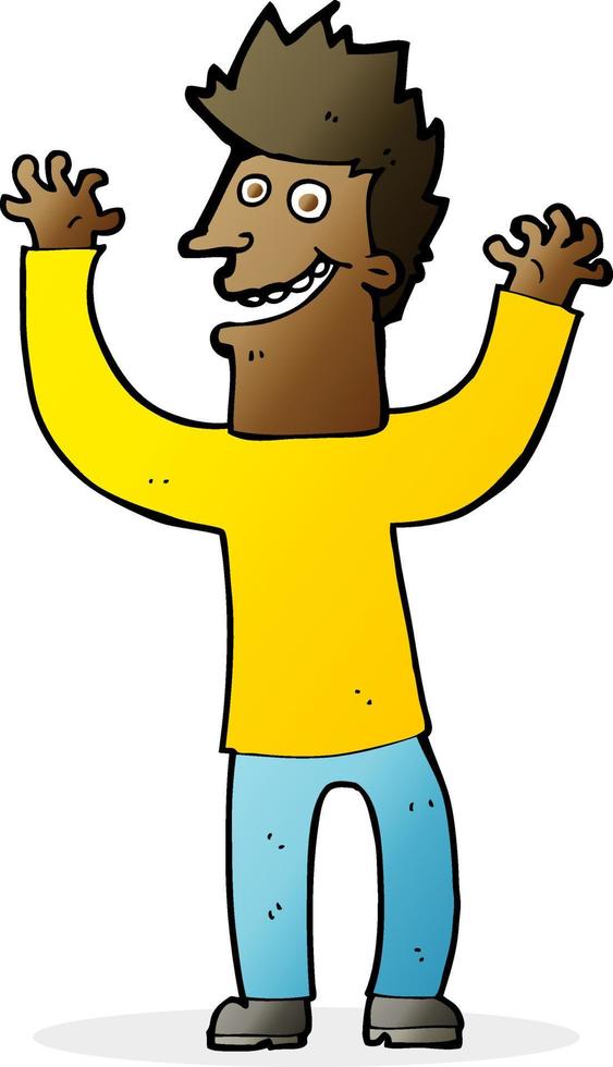 cartoon excited man vector