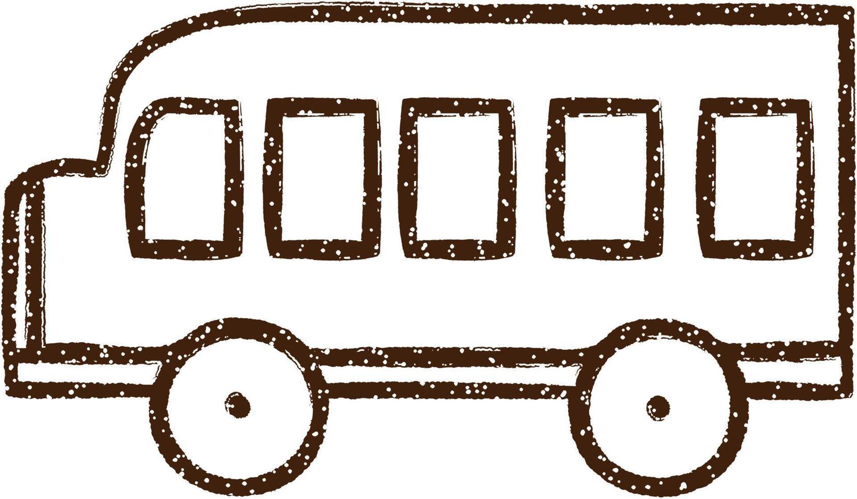 School Bus Charcoal Drawing vector