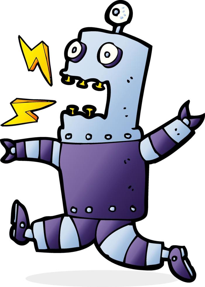 cartoon terrified robot vector