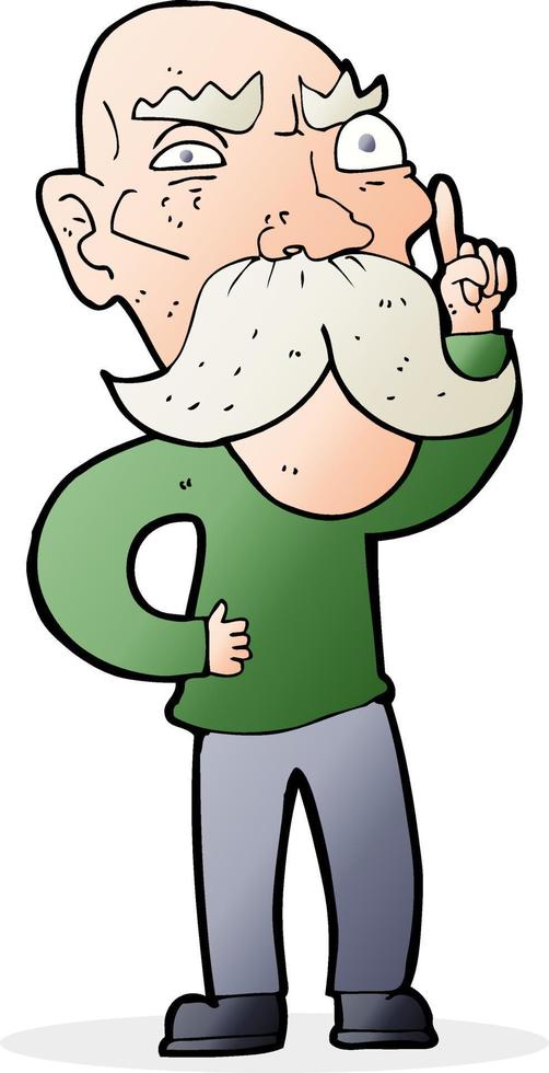 cartoon annoyed old man vector