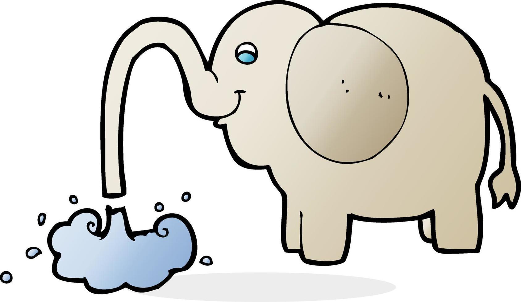 elefante de dibujos animados chorros de agua vector