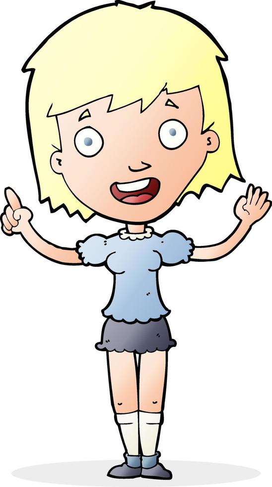 cartoon woman pointing vector