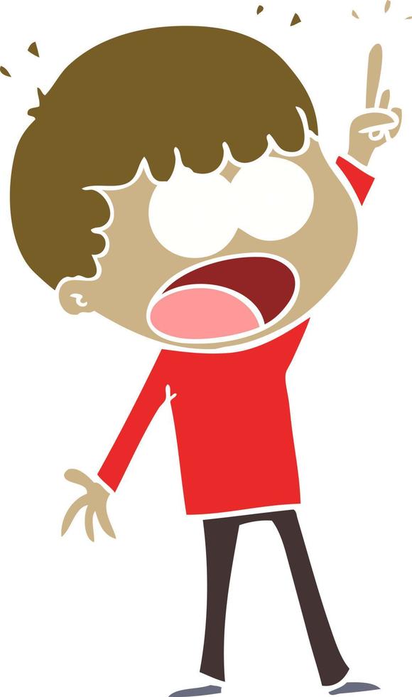 flat color style cartoon shocked man vector