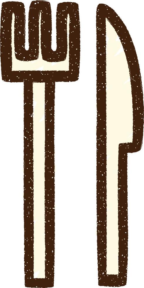 Cutlery Chalk Drawing vector