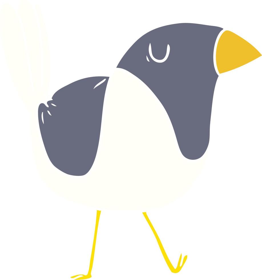 flat color style cartoon bird vector