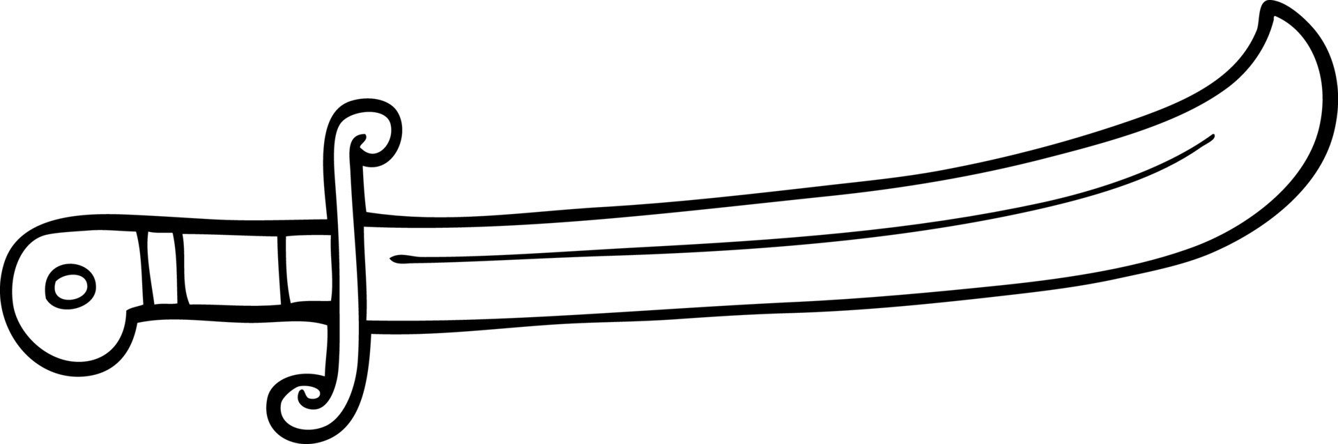 line drawing cartoon jeweled sword 12157121 Vector Art at Vecteezy