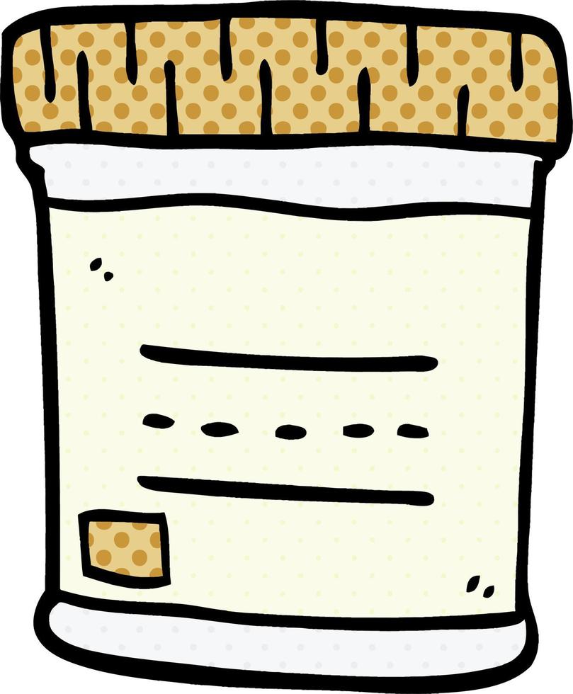 cartoon doodle medical sample jar vector