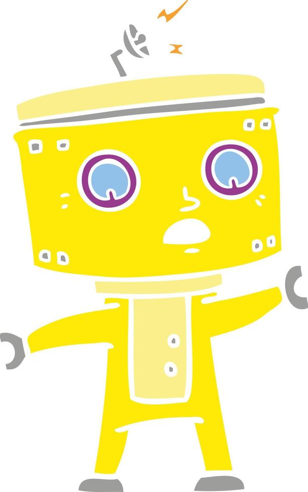 flat color style cartoon robot vector