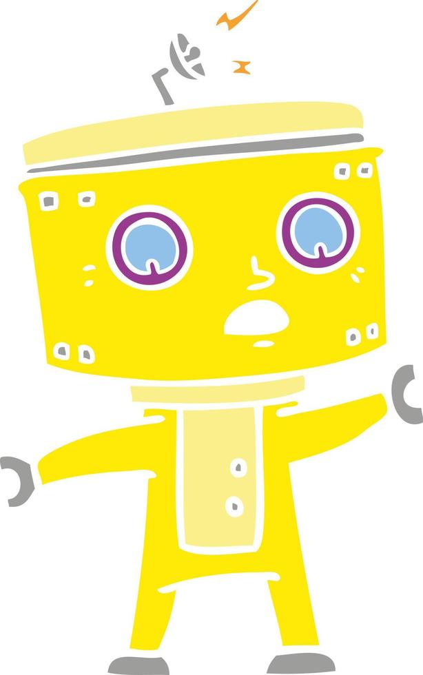 robot de dibujos animados de estilo de color plano vector