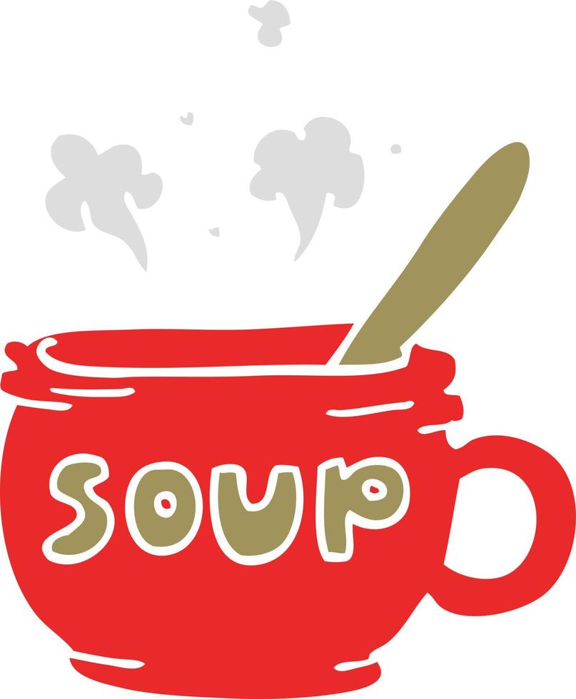 garabato de dibujos animados de sopa caliente vector