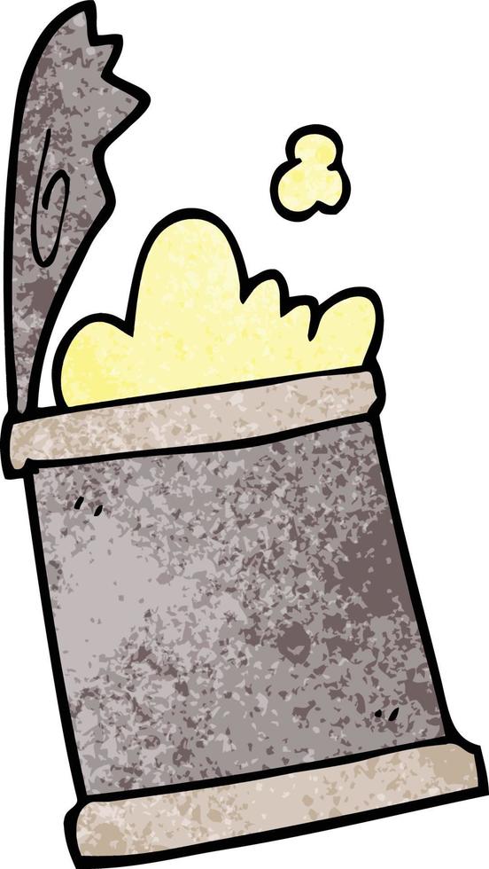 cartoon doodle open can of food vector