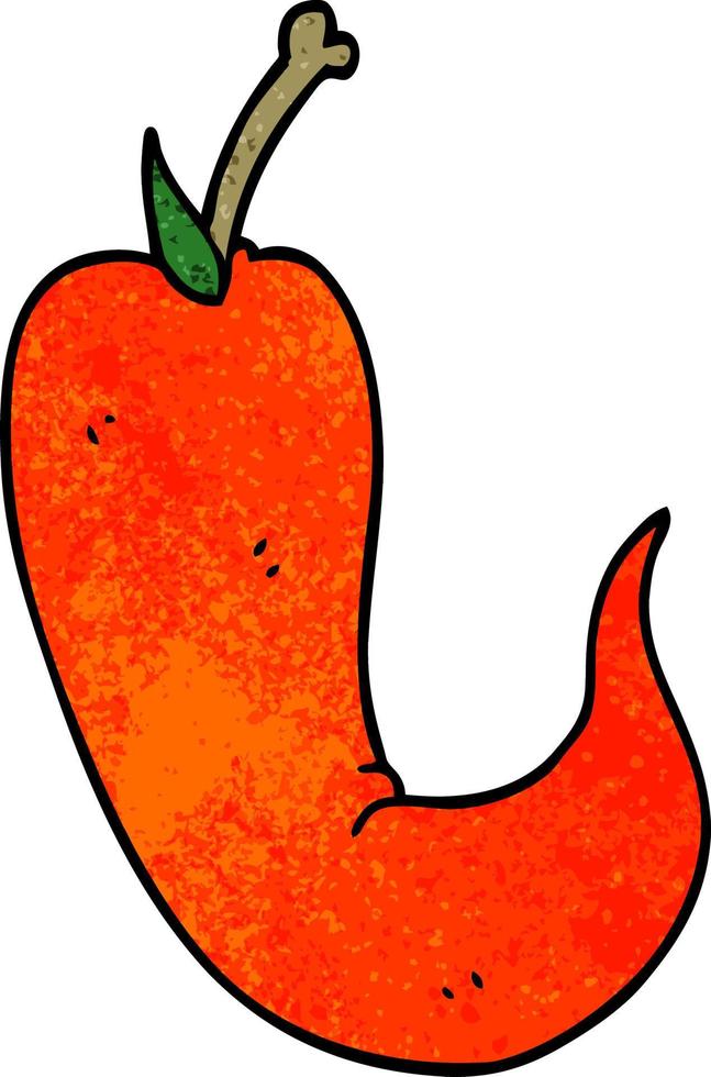 cartoon doodle red hot chilli pepper vector