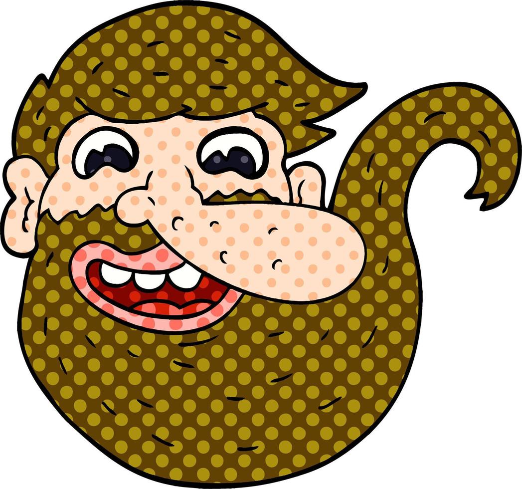 bearded cartoon doodle man vector