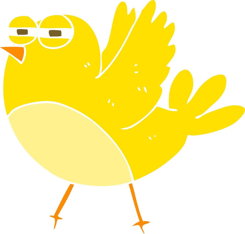 flat color illustration of a cartoon bird vector