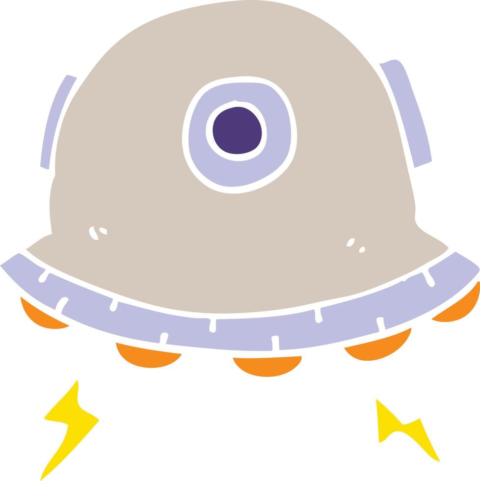 flat color style cartoon UFO vector