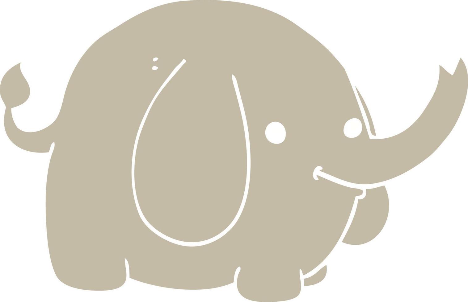 elefante de dibujos animados de estilo de color plano vector