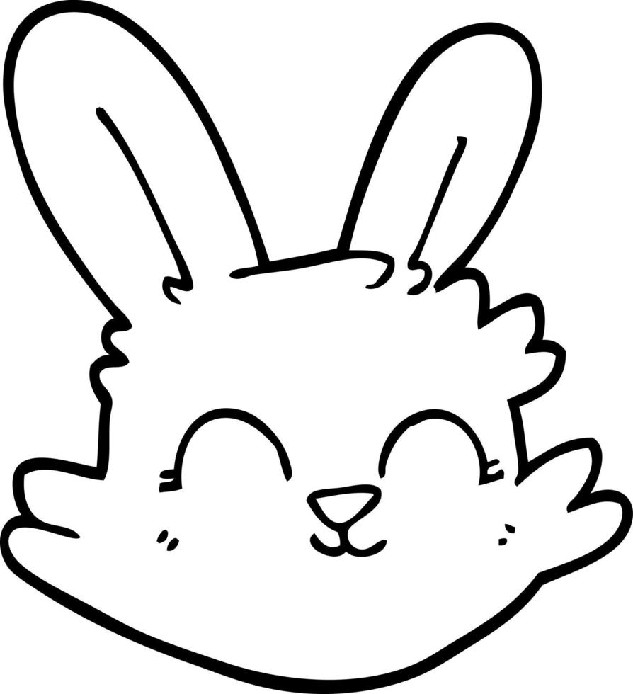 line drawing cartoon happy rabbit vector