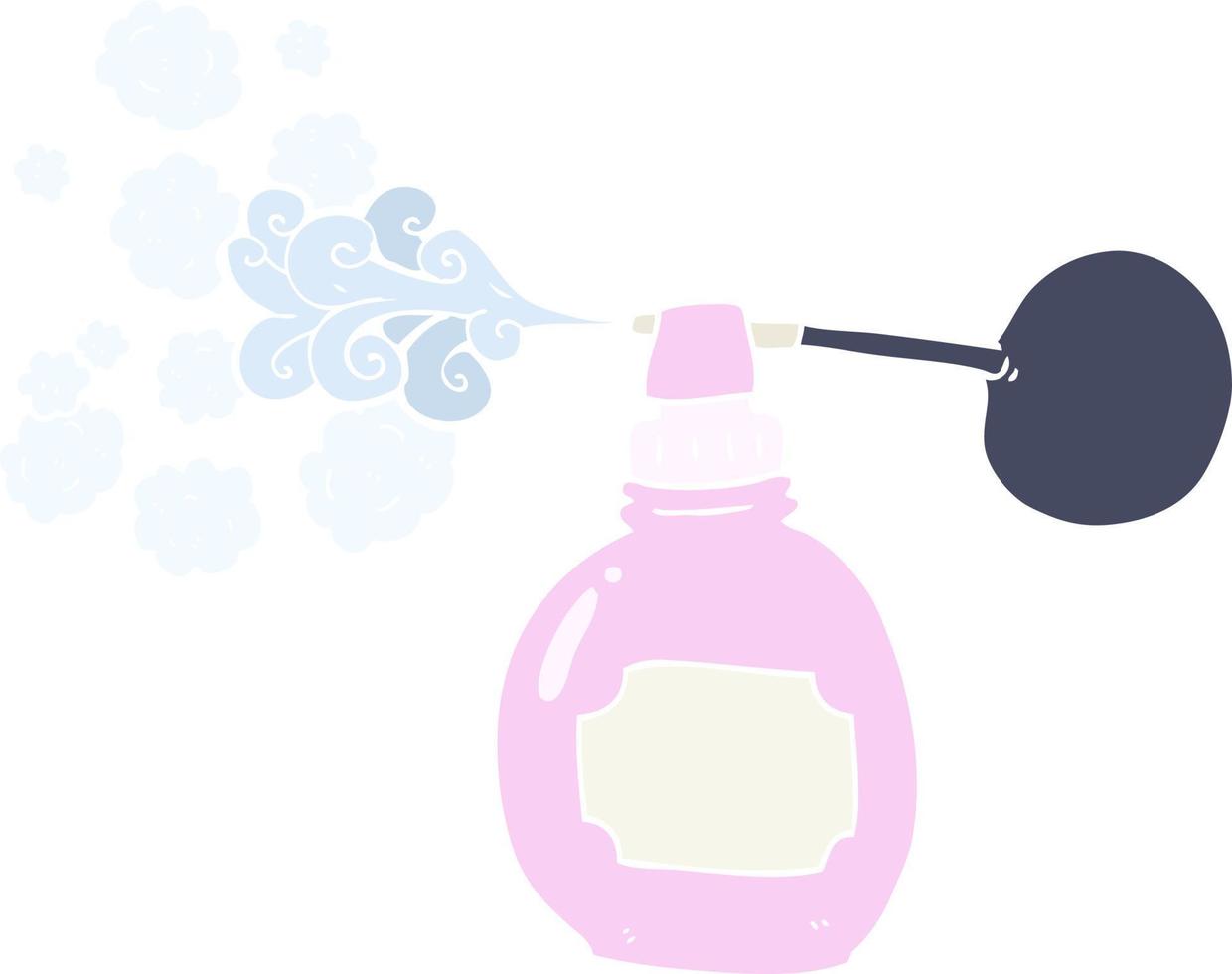 flat color illustration of a cartoon perfume bottle vector