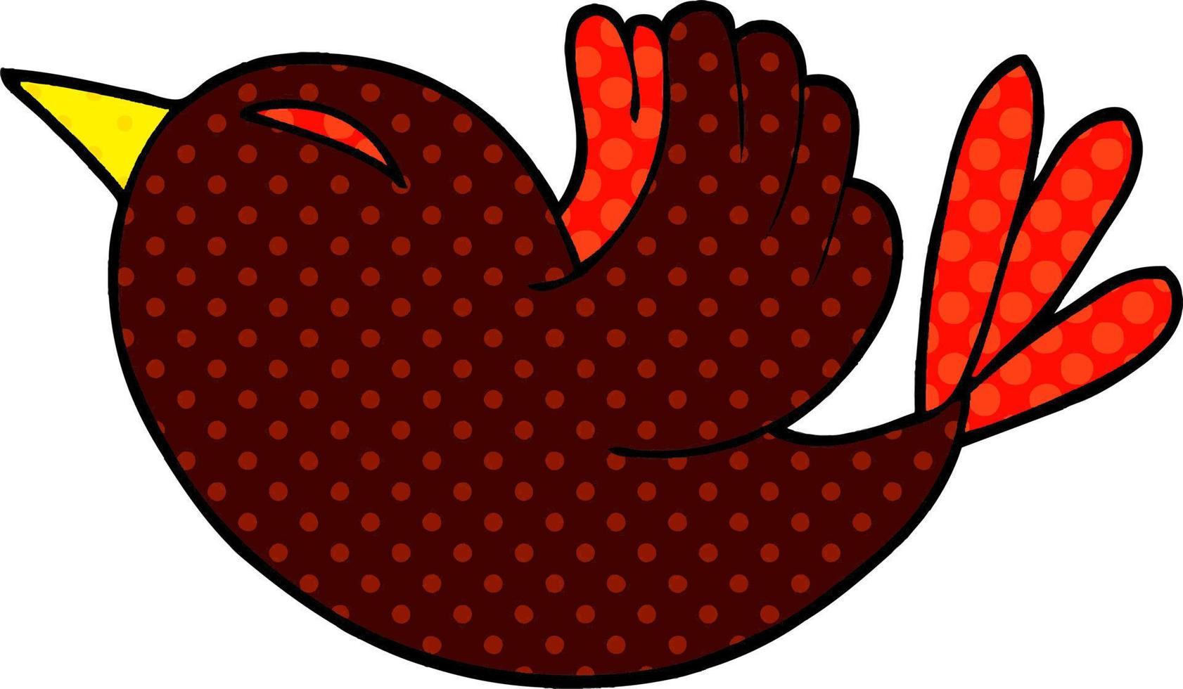 cartoon doodle red bird vector