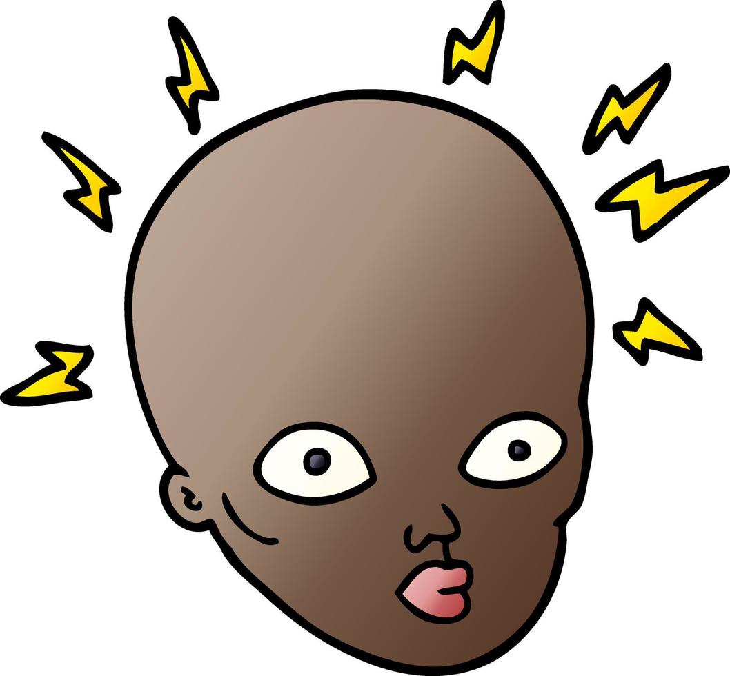 cartoon doodle bald head vector