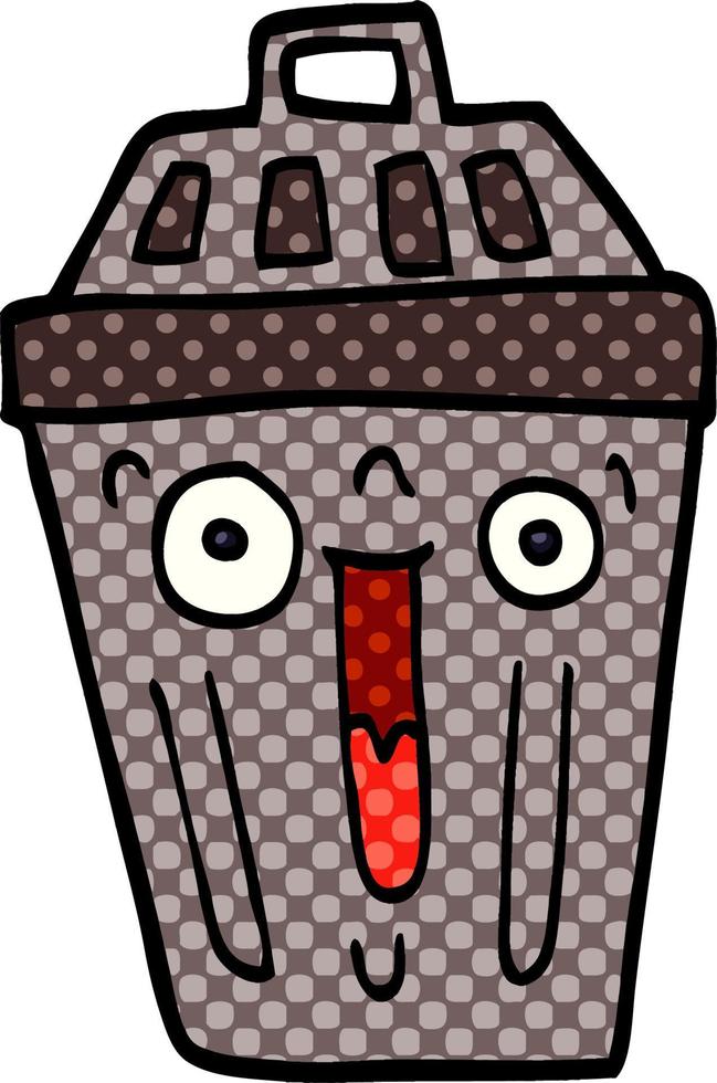 cartoon doodle waste bin vector