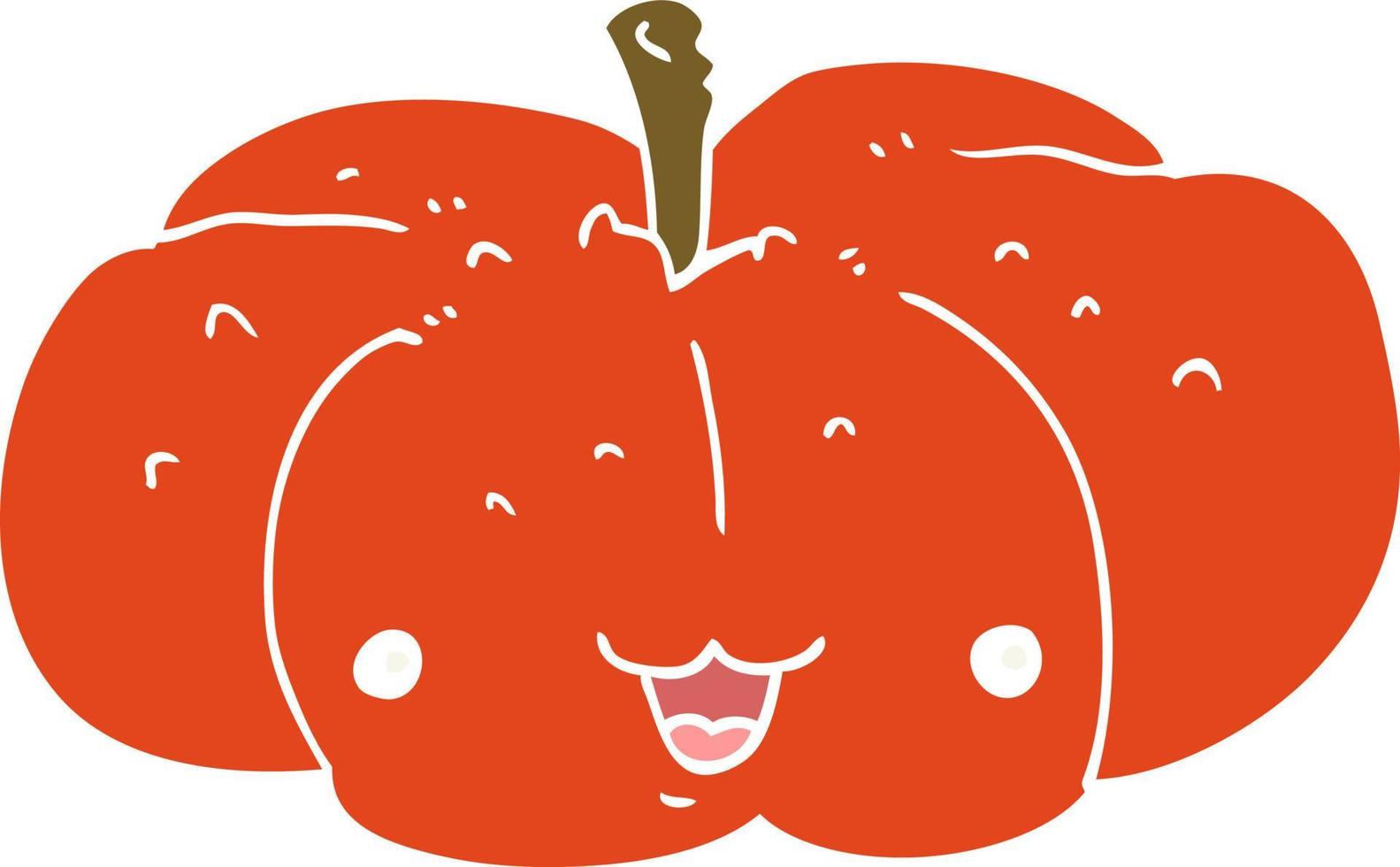 flat color style cartoon pumpkin vector